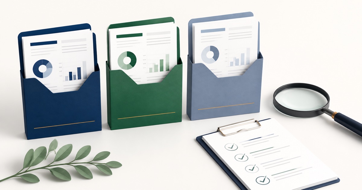 Three Irish company account document types compared with a financial review checklist