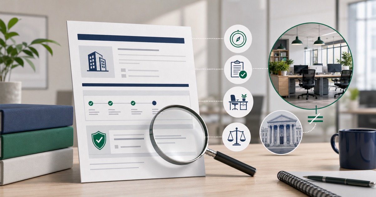 Irish company record, filing timeline and business workspace assessed with a magnifying glass